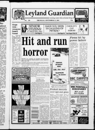 cover page of Leyland Guardian published on September 17, 1992