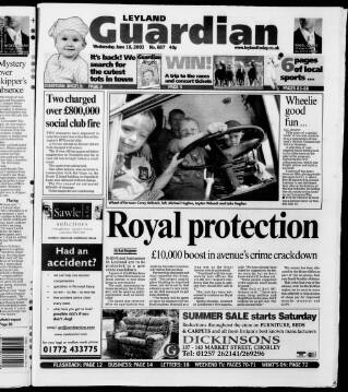 cover page of Leyland Guardian published on June 18, 2003