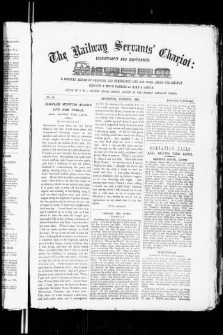 cover page of Railway Servants' Chariot and Companion published on October 1, 1881