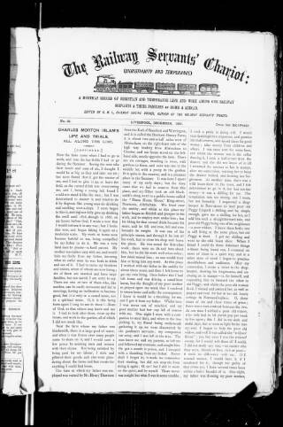 cover page of Railway Servants' Chariot and Companion published on December 1, 1881