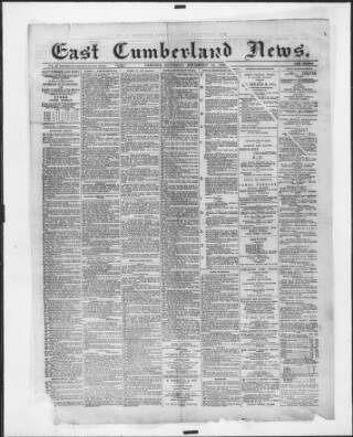 cover page of East Cumberland News published on September 14, 1901