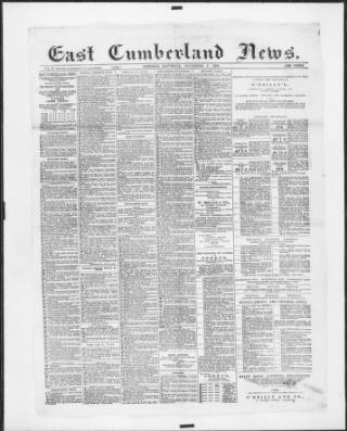 cover page of East Cumberland News published on November 2, 1901