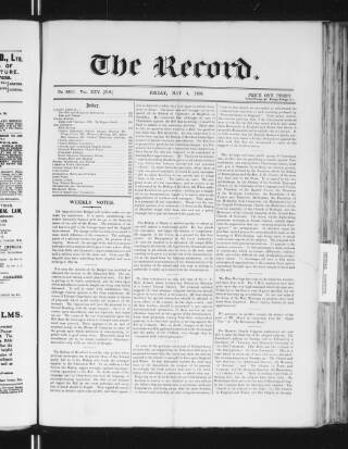 cover page of Record published on May 4, 1906