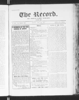 cover page of Record published on June 18, 1909