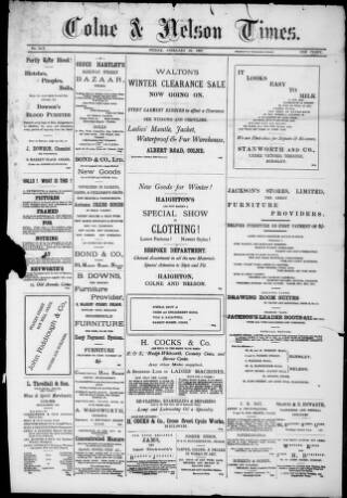 cover page of Colne & Nelson Times published on February 26, 1897