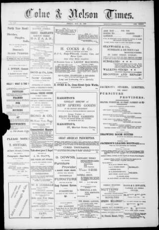 cover page of Colne & Nelson Times published on May 28, 1897