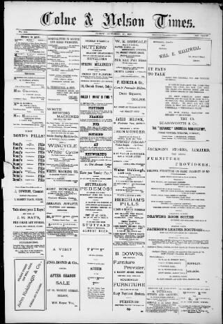 cover page of Colne & Nelson Times published on September 17, 1897