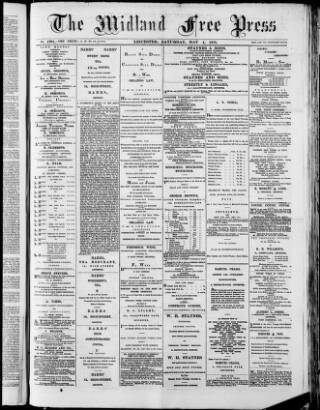 cover page of Midland Free Press published on May 4, 1878