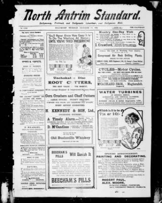 cover page of North Antrim Standard published on December 29, 1921