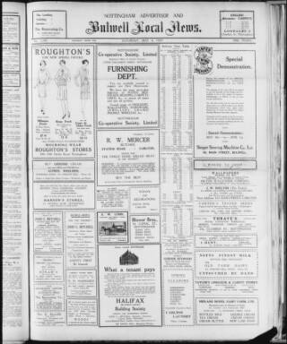 cover page of Nottingham Advertiser published on May 4, 1929