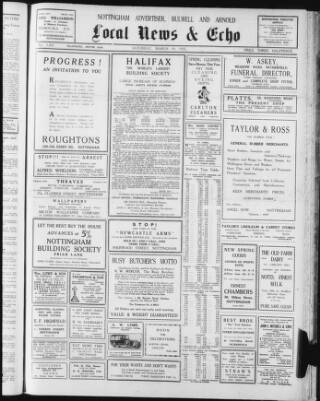 cover page of Nottingham Advertiser published on March 19, 1932
