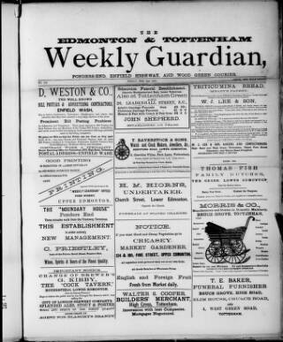 cover page of Edmonton and Tottenham Weekly Guardian published on February 2, 1894