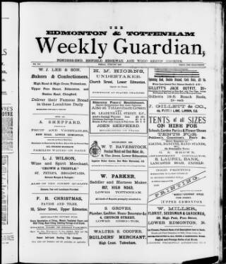 cover page of Edmonton and Tottenham Weekly Guardian published on June 18, 1897