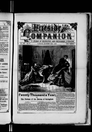 cover page of Fireside Companion published on October 22, 1887