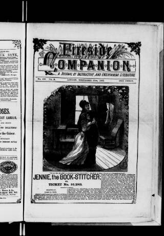 cover page of Fireside Companion published on December 17, 1887