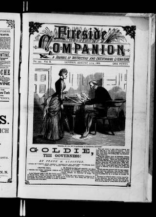 cover page of Fireside Companion published on August 11, 1888