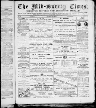 cover page of Mid-Surrey Times published on May 4, 1878