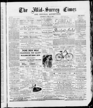 cover page of Mid-Surrey Times published on June 18, 1892