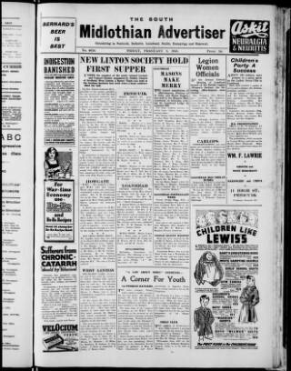 cover page of Peeblesshire Monthly Advertiser and Tweedside Journal published on February 2, 1945