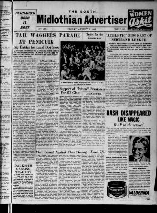 cover page of Peeblesshire Monthly Advertiser and Tweedside Journal published on August 2, 1946