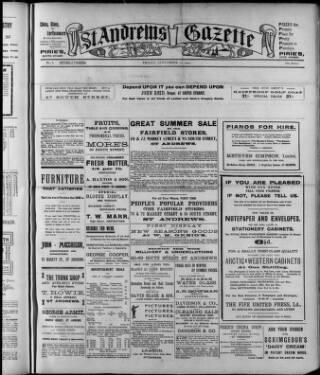 cover page of St. Andrews Gazette published on September 11, 1914