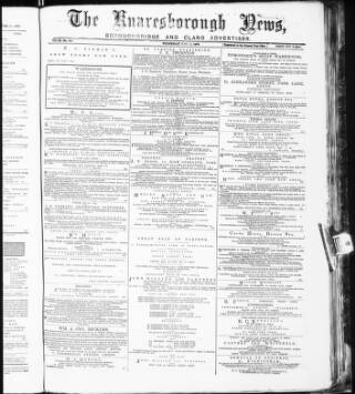 cover page of Knaresborough Times published on June 18, 1879