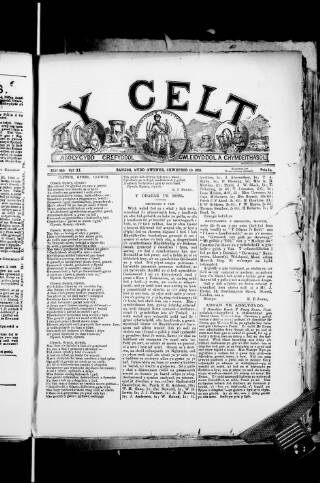 cover page of Y Celt published on February 13, 1891