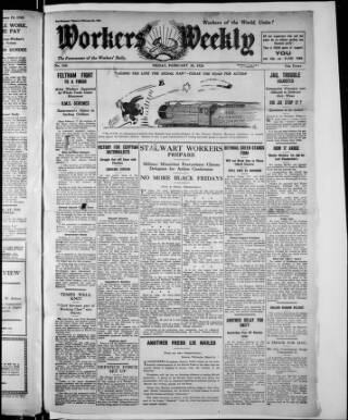 cover page of Workers' Weekly published on February 26, 1926