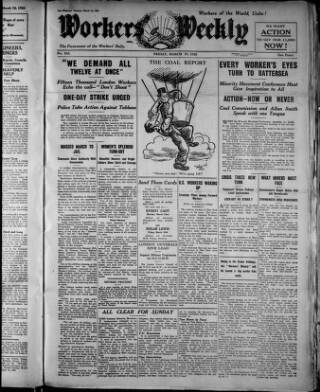 cover page of Workers' Weekly published on March 19, 1926