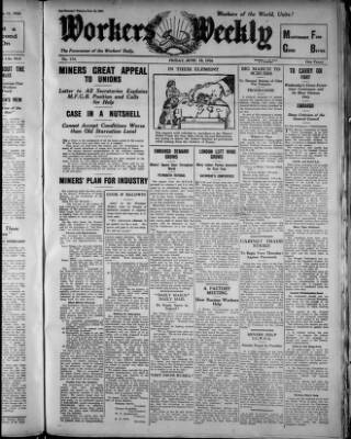 cover page of Workers' Weekly published on June 18, 1926