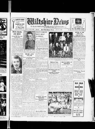 cover page of Wiltshire News published on August 11, 1944