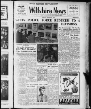 cover page of Wiltshire News published on March 19, 1954
