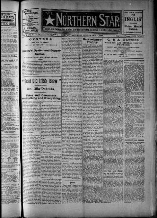 cover page of Northern Star (Belfast) published on September 17, 1898