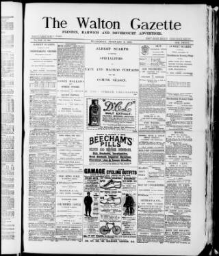 cover page of Walton Gazette and Harwich and Dovercourt Advertiser published on February 2, 1898