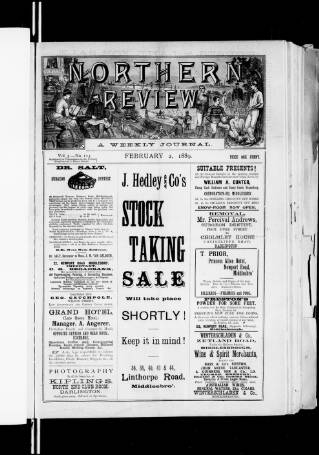 cover page of Northern Review published on February 2, 1889