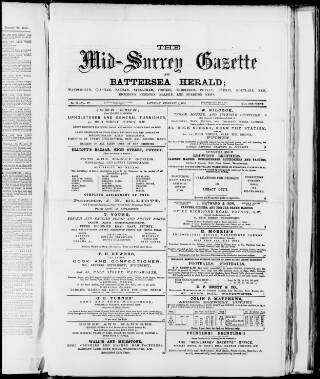 cover page of Mid-Surrey Gazette published on February 2, 1878