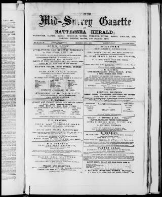 cover page of Mid-Surrey Gazette published on May 4, 1878