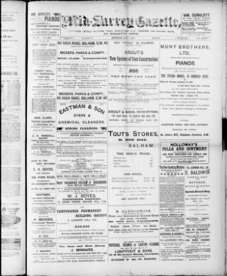cover page of Mid-Surrey Gazette published on May 4, 1895