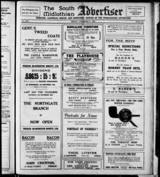 cover page of Peeblesshire Monthly Advertiser and Tweedside Journal published on November 2, 1934