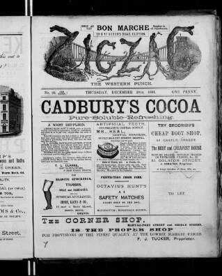 cover page of Zigzag published on December 29, 1881