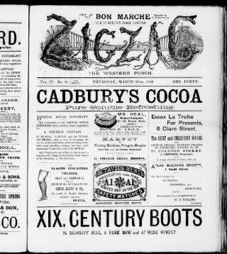 cover page of Zigzag published on March 23, 1882