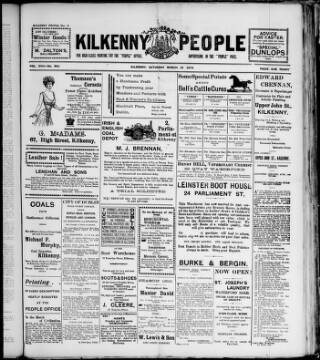 cover page of Kilkenny People published on March 19, 1910