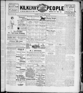 cover page of Kilkenny People published on June 18, 1910