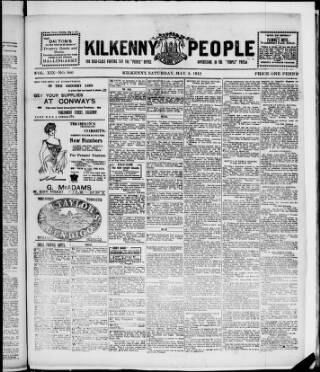 cover page of Kilkenny People published on May 4, 1912