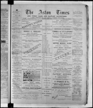 cover page of Aston Times published on April 4, 1891