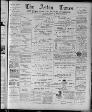 cover page of Aston Times published on November 2, 1895