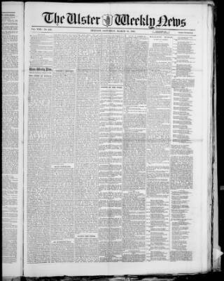 cover page of Ulster Weekly News published on March 19, 1881