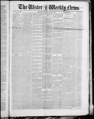 cover page of Ulster Weekly News published on June 18, 1881