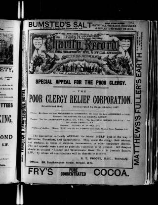 cover page of Charity Record published on February 2, 1893