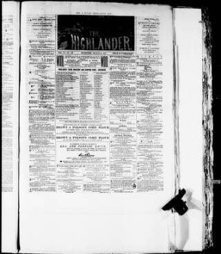 cover page of Highlander published on March 3, 1877